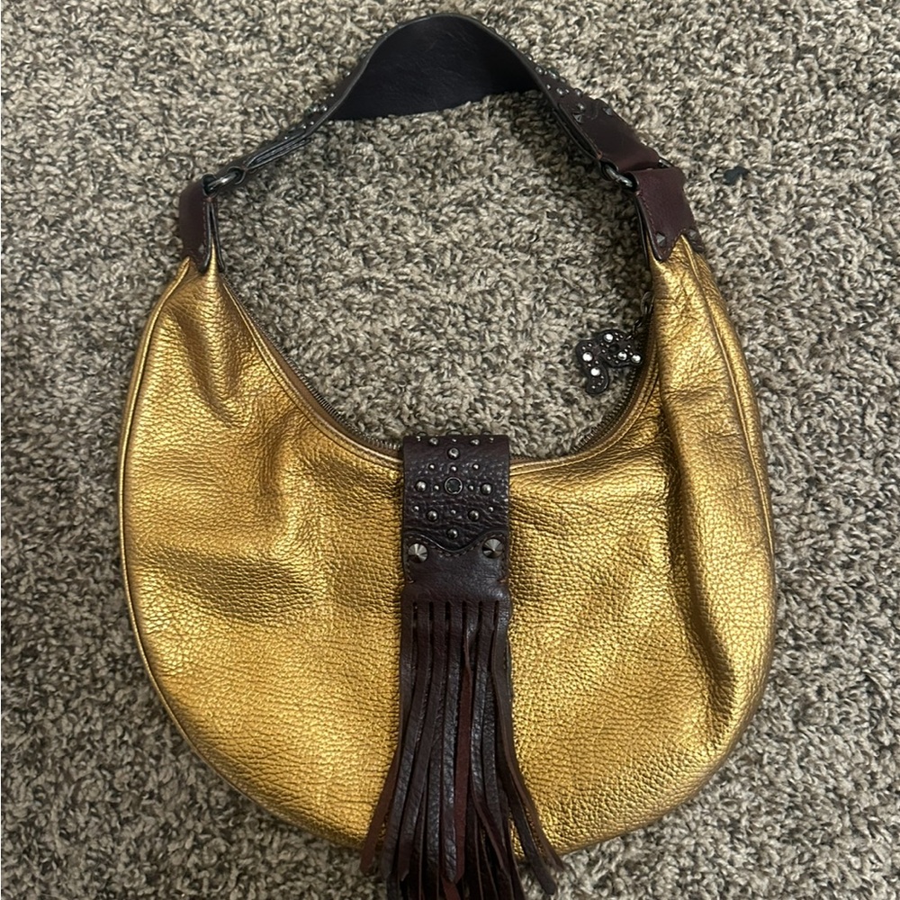 Elegant Gold and Brown Genova Hobo Bag!